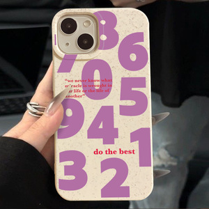เคส <span class=keywords><strong>IPhone12Pro</strong></span> ซิลิโคน TPU ลายน่ารักสีดิจิตอลสีม่วงสำหรับ Apple 14เคสโทรศัพท์มือถือมีสไตล์แบบเรียบง่าย - Product Image 2
