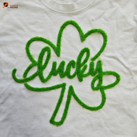 Patchs thermocollants brodés personnalisés pour vêtements, motif trèfle à quatre feuilles et sequins brillants, collection Saint-Patrick 2026