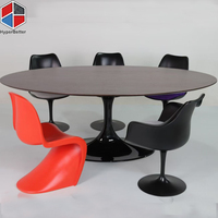 Table à manger ovale en forme de tulipe 10 places Plateau en bois Base ovale en forme de tulipe Table à manger