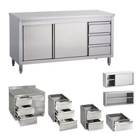 Armoire à trois tiroirs en acier inoxydable industriel, table de cuisine pour usage commercial, établi en acier inoxydable pour hôtel