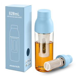 Bottiglia in Tritan Trasparente da 600ml Personalizzabile all'Ingrosso, Senza BPA, per Caffè Freddo, Tè e Acqua con Filtro - Product Image 1