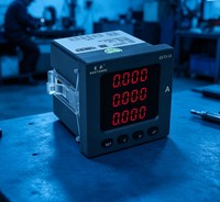 EASTSONG ES72-I3 Medidor de Corriente CA Trifásico de 72x72mm, Amperímetro Digital LED Rojo 5A 1A RS485 Half-Duplex Modbus RTU Clase 0.5