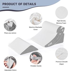 Lot de 4 coussins orthopédiques en <span class=keywords><strong>mousse</strong></span> à mémoire de forme, réglables, solides 400TC, pour soulager les douleurs post-opératoires du corps, du dos et des jambes - Product Image 3