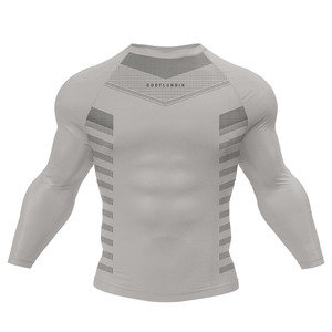 Camiseta Deportiva de Manga Larga para Hombre, Corte Ajustado, Transpirable, Elástica, para Yoga y Entrenamiento, Estilo Nuevo, Poliéster de Secado Rápido - Product Image 6
