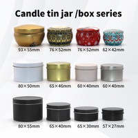 Boîtes en métal rondes noires de luxe personnalisées vides de 2 oz, 4 oz, 8 oz, vente en gros, pots/contenants à bougies en étain doré avec couvercle