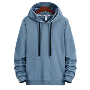 Sweat-shirt à capuche décontracté pour homme, couleur unie, coupe classique, doublé, 100 % polyester, noir - Product Image 4