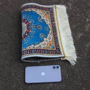 Turkish Floral <b>Mini</b> Washable Prayer Rug with Tassels, Suitable for Camping, Picnics, and Home Use - Muslim Style - Product Image 4