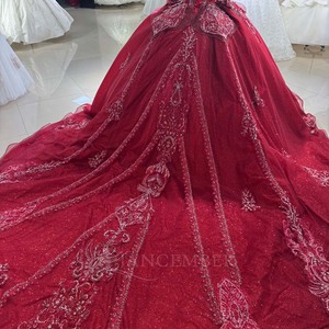 Dw0203 Red Ball Gown <b>Wedding</b> Dresses Beaded Crystals Pearls Lace Bridal Gowns Vestidos De Novia Custom Size Jancemebr - Product Image 6