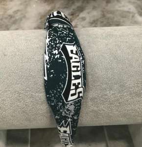 اكسسوارات شعر رؤساء المدينة من كانساس للسيدات طوق شعر معقود بطباعة عصرية صليب ساتان شيفون غسول للوجه عصابة رأس - Product Image 4