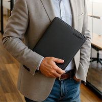 Conférencier en Cuir avec Power Bank Intégré et Presse-Papiers pour Professionnels et Voyages