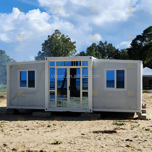 Rumah Prefabrikasi Portabel Berperabot Lengkap, Bangunan Modular Mobile, Hotel Kontainer Modern Satu Kamar Tidur Kecil dengan Dinding Kaca - Product Image 6