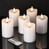 Velas LED sin Llama con Pilares de Cera Real, Luz de Vela LED a Pilas para Navidad, Venta Caliente, Tamaño y Color Personalizados