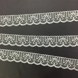 Vestido de noite transparente branco de 1,4 polegadas com bordado de renda de nylon para bordado de tricô de 3,5 cm