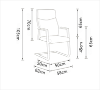 Chaise de Visiteur Exécutive Moderne en Cuir de Luxe, Confortable, à Base Fixe, pour Bureau, Salle de Conférence et Salle d'Attente - Vente en Gros Usine