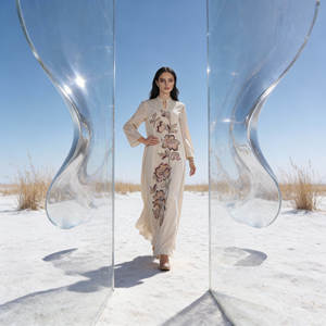 Abaya en polyester brodée de qualité supérieure pour femmes musulmanes, robe élégante et modeste avec un design luxueux, sur mesure - Product Image 2