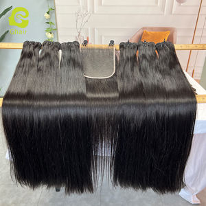 Großhandel billige Echthaar verlängerung Anbieter, brasilia nische Echthaar Web bündel, 12a Klasse doppelt gezogene Bündel mit Verschluss - Product Image 2