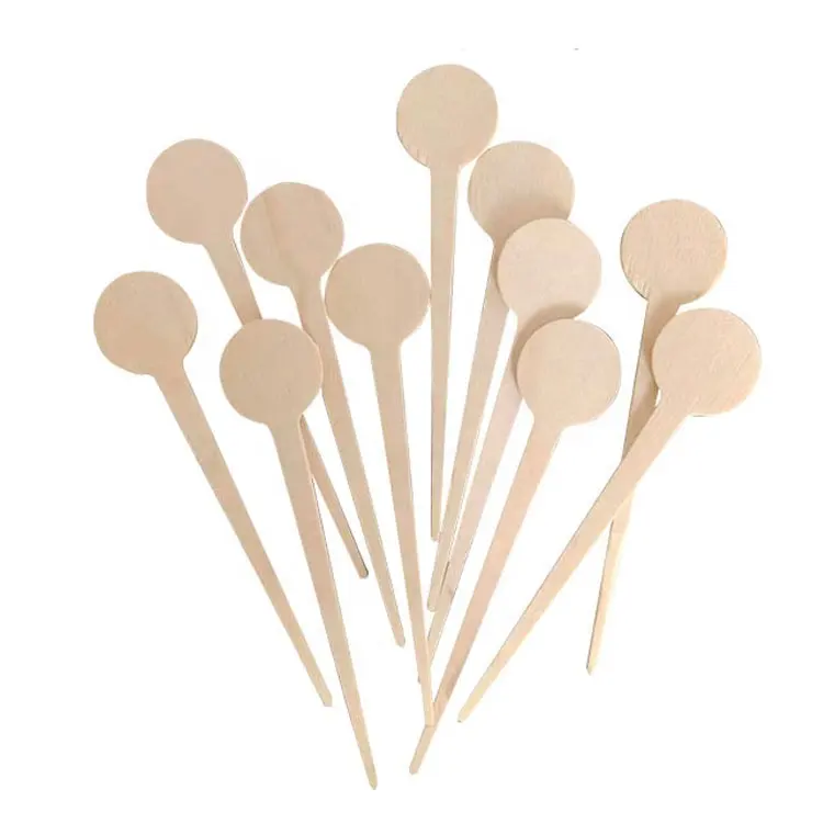 Cocktail Đảng Picks Cho Trái Cây Món Khai Vị Câu Lạc Bộ Bánh Sandwich 4 Inch Dùng Một Lần Đĩa Top Gỗ Bạch Dương Xiên