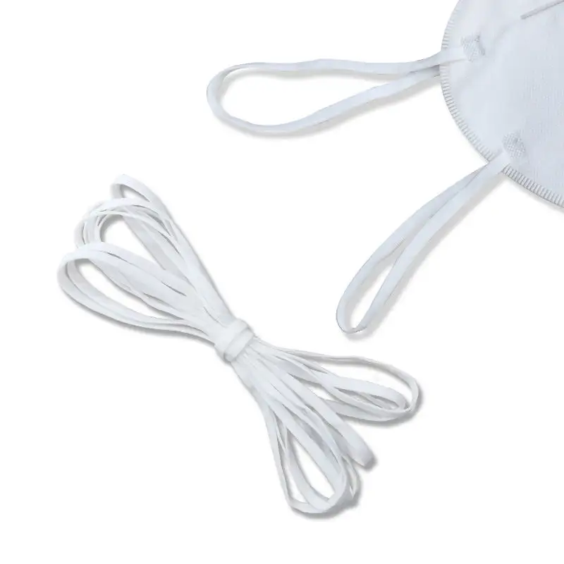 2.5mm beyaz naylon Spandex elastik bantlar kulak döngü dize yuvarlak kordon kulak askısı maskesi
