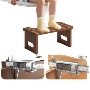 Wooden Bathroom Toilet <b>Stool</b> 7 Inch Height Natural Squat <b>Posture</b> Support Solid Wood Brown Color - Product Image 5