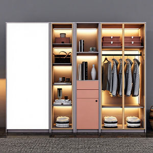 Huide Modern Wardrobe Hinged Door <b>Bedroom</b> <b>Storage</b> <b>Cabinet</b> Large Capacity Easy Assemble Light Interior Design MDF Freestanding - Product Image 3