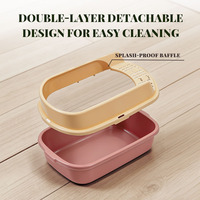 YOZA Bac à litière semi-fermé de luxe pour chat, extra-large 52L, facile à nettoyer, anti-éclaboussures, design épaissi durable, toilettes pour chat multicolores