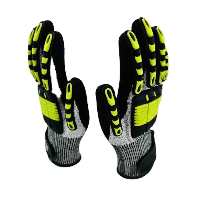 Das neue Angebot TPR Rubber Quake proof Safety Arbeits handschuhe für High Altitude Climbing fluor zierende gelbe Sicherheits arbeits handschuhe