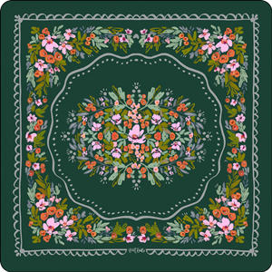 Artistieke paarse Amerikaanse Mahjongmat met levendige bloemenrandprint, antislip viltmat, op maat gemaakt, groothandel - Product Image 6