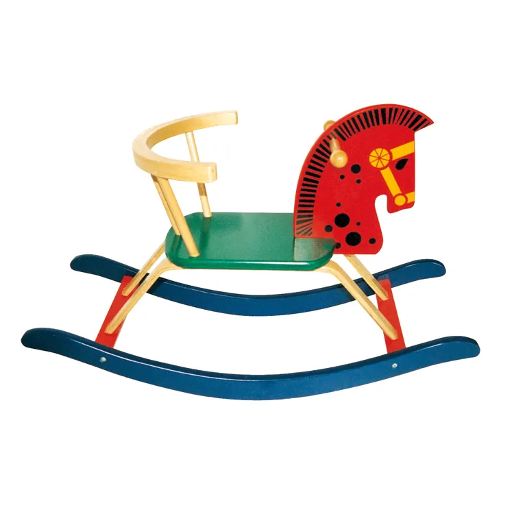 Lovely design safety baby wooden rocking horse
