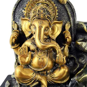 신제품 수지 불교 폭포 테이블 분수 힌두교 코끼리 신 입상 수지 공예 Ganesh 동상 부처님 분수