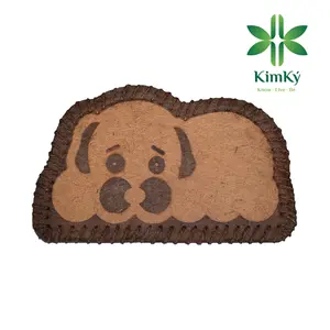 NON-SLIP RECTANGULAR CUSTOM DESIGN DOG COCONUT COIR DOOR MAT ENTRANCE OUTDOOR INDOOR ANTISLIP PLAIN FROM VIETNAM 2024