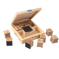 Kit de 12 tampons en caoutchouc en bois avec boîte de rangement pour tampons encreurs, en bois de hêtre, pour loisirs créatifs, scrapbooking, journalisation, tampons décoratifs