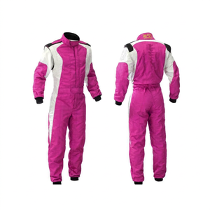 Professional Custom Pink And White Karting Suit Breathable Lightweight Go Kart Racing <b>Overalls</b> Durable Motor Sport Gear Suit - Product Image 1