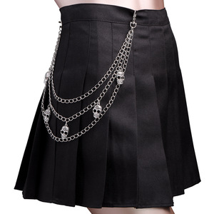 Fashionable Three Layer Metal Waist <b>Chain</b> With Hollow Skull Pendant For Nightclub Hip Hop Rock Style Unisex Body <b>Chain</b> - Product Image 2