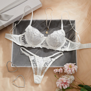 女性女性用下着セット女性用肌に優しいレーストリムセクシーな下着セット快適な女性用アンサンブルランジェリー - Product Image 3