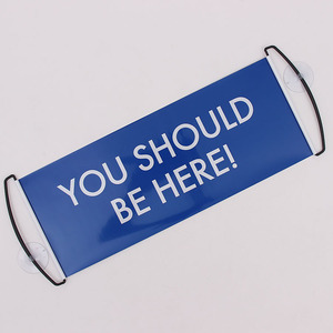 China factory custom design you dovrebbe essere qui segno con banner ventilatore retrattile tenuto in mano - Product Image 2