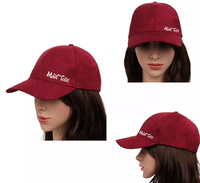 Broderie personnalisée classique Gorra Beisbol 6 panneaux couleur bordeaux uni Concevez votre propre casquette de papa en daim Chapeaux de bal structurés réglables