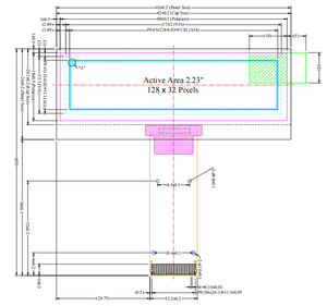 Kualitas Terbaik 2.23 ''2.23 inci SSD1305 128x32 panel layar oled warna hijau layar oled kecil SPI i2c oled display - Product Image 5