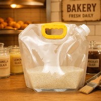 Sacs de rangement gain de place pour aliments, sacs de conservation pour tous les céréales et légumineuses, sacs en plastique de cuisine avec couvercle pour l'organisation domestique
