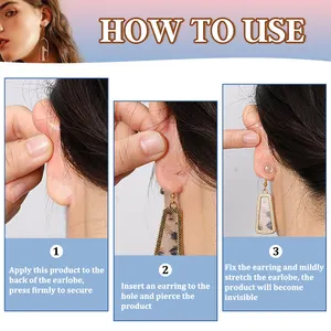 Clear Earring Support Patches - Earring Backs For Droopy Ears - Ear Care Products For Torn Or Stretched Ear Lobes