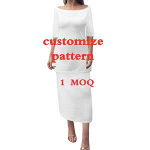 Puletasi Style Island abito a due pezzi donna Fiji <span class=keywords><strong>Bula</strong></span> abiti Tapa Turtles Hibiscus Church abbigliamento formale POD gonne personalizzate - Product Image 5