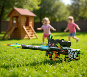 Pistolet à gel électrique P90 53,5 cm avec silencieux lumineux, viseur vert, lampe torche, jouet d'extérieur pour enfants de 8 à 13 ans - Product Image 2