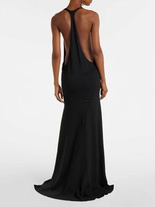 Nueva Colección Otoño/Invierno 2025, Vestido Largo Ajustado de Estilo Europeo <span class=keywords><strong>Americano</strong></span> para Mujer, Poliéster y Seda de Leche, Sin Tirantes - Product Image 3