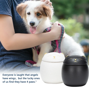 Kedi şekli Pet seramik kutu anıt Urn kapalı kavanoz sake Casket tabut porselen kavanoz Pet külleri depolama Memento gömme tutucu - Product Image 3