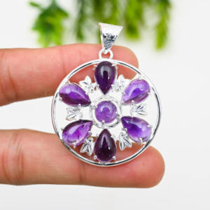 Piedras púrpuras Joyería fina con diseño significativo Producto a granel hecho a mano Forma y tamaño personalizados - Product Image 4