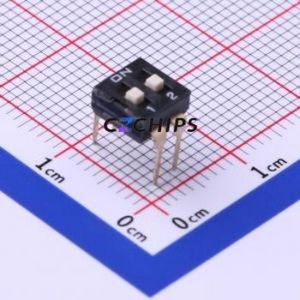 ES-02KP DIP Switch Through hole Component (THT) Switch Flat Toggle, Raised Type Single Pole Single Throw 2 2.54mm - Product Image 1