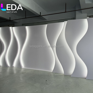 LEDA White Warm Curved LED Wedding Arch 7-9ft Metal <b>Backdrop</b> for Ceremony Events Stage Decoration - Product Image 6