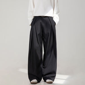 <span class=keywords><strong>Pantaloni</strong></span> larghi <span class=keywords><strong>da</strong></span> <span class=keywords><strong>uomo</strong></span> con Design a pieghe su misura <span class=keywords><strong>pantaloni</strong></span> Casual <span class=keywords><strong>da</strong></span> strada Vintage larghi e dritti - Product Image 5