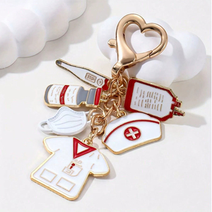 Allarme medico infermiere ciondolo portachiavi infermiere cappello cappello maschera iniettore portachiavi infermiere <span class=keywords><strong>regalo</strong></span> giorno borsa medico portachiavi auto portachiavi - Product Image 4