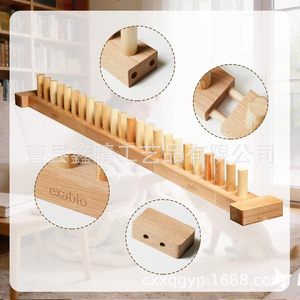 Machine à tricoter en bois pour couvertures, tricotage plat avec aide pour le fil, facile à utiliser, méthode simple, en bois - Product Image 3