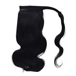 Extensión de Cola de Caballo de Cabello Humano Natural Sin Procesar, 100g, Cola de Caballo Completa, Cabello Brasileño con Clip, 22 Pulgadas, Color Natural, Remy - Product Image 1